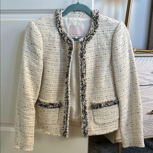[Rebecca Taylor] Tweed Fringe Trim Jacket